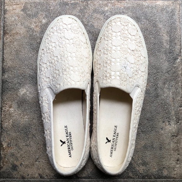 American Eagle Outfitters Shoes - AEO Lace Slip-On Shoes Cream Women’s Size 9